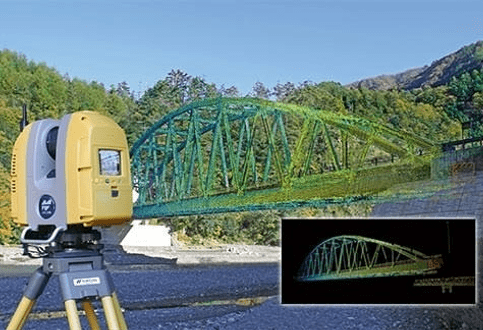 Topcon Laser Scanner Scanning a Bridge